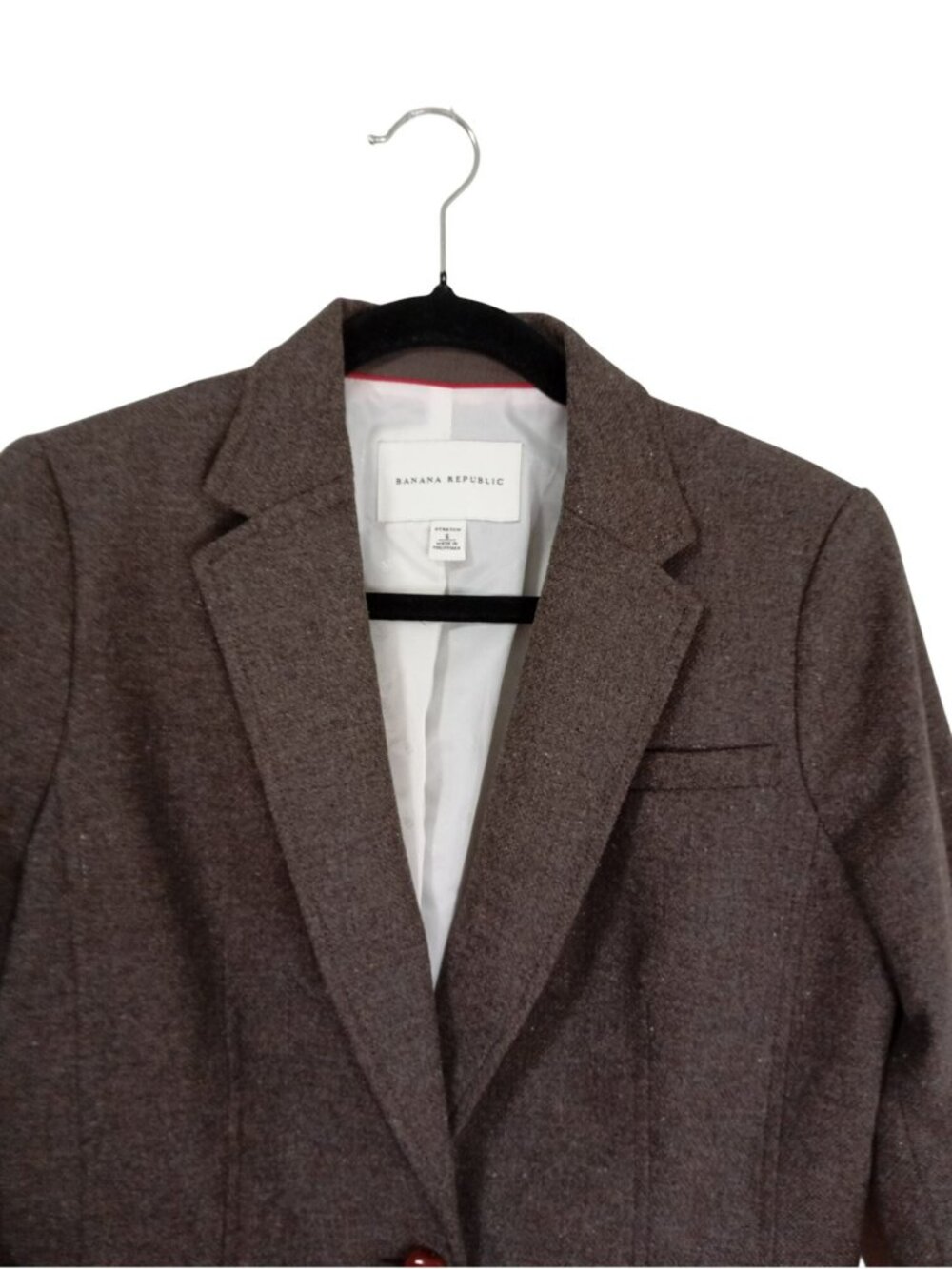 Banana Republic Womens Wool Blend Brown Blazer Jacket Size 6 Stretch Two-Button - Picture 3 of 11